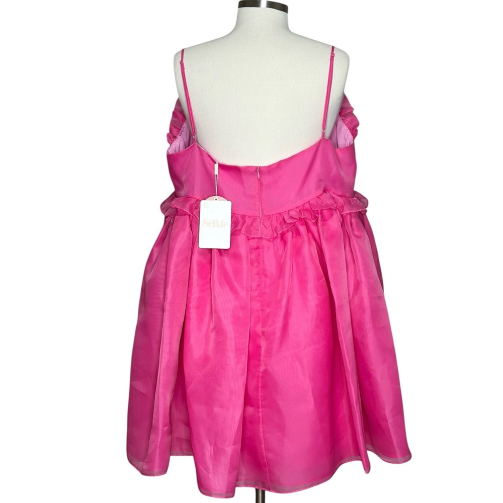 SELKIE The Rosebud Ruffled Organza Mini Dress, Cali Pink, 2X - Picture 10 of 12